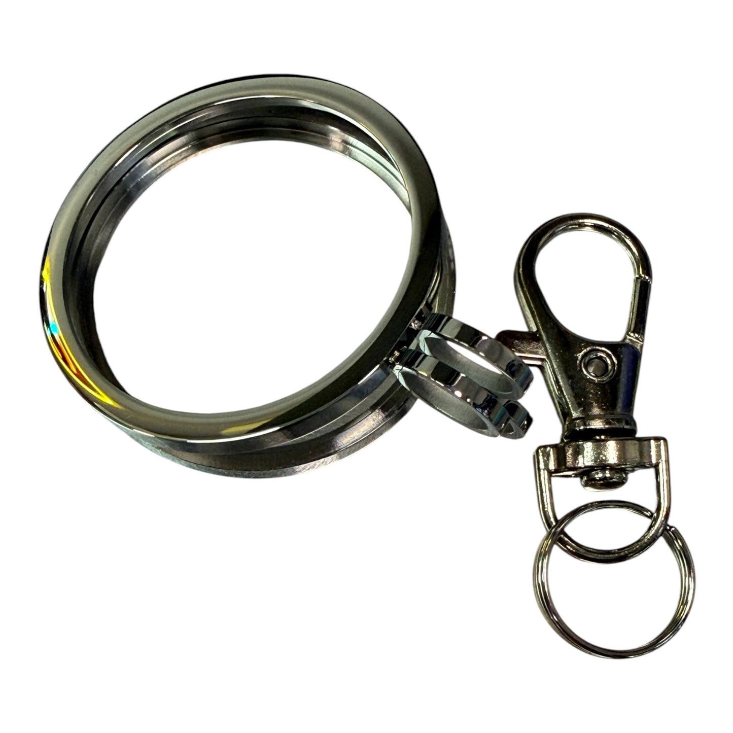Stainless Steel NA Medallion Keychain Holder – Fits 34mm Recovery Coins