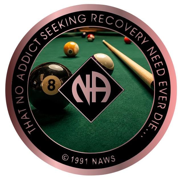 Billiards & Recovery NA Medallion – Custom Pool Player Clean Time Coin – Narcotics Anonymous Recovery Token