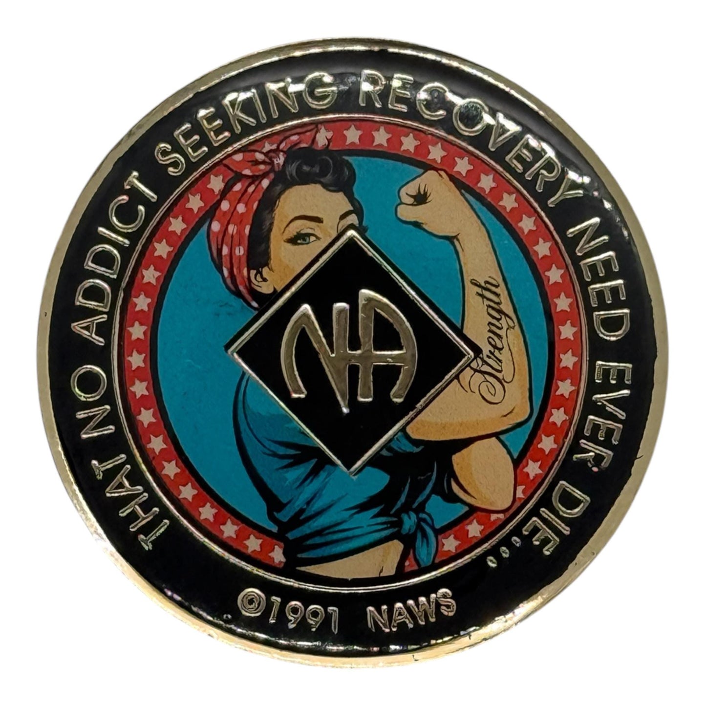 Strong Recovery NA Medallion 34mm – Women's Empowerment Clean Time Coin – Custom Narcotics Anonymous Medallion
