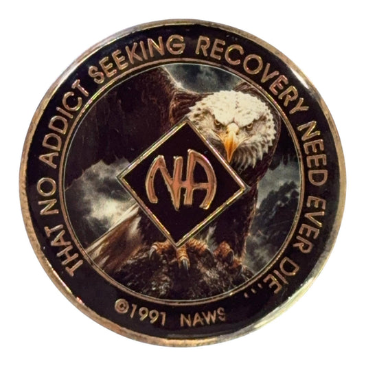 Bald Eagle Recovery NA Medallion – Freedom, Strength & Clean Time Coin – Custom Narcotics Anonymous Medallion