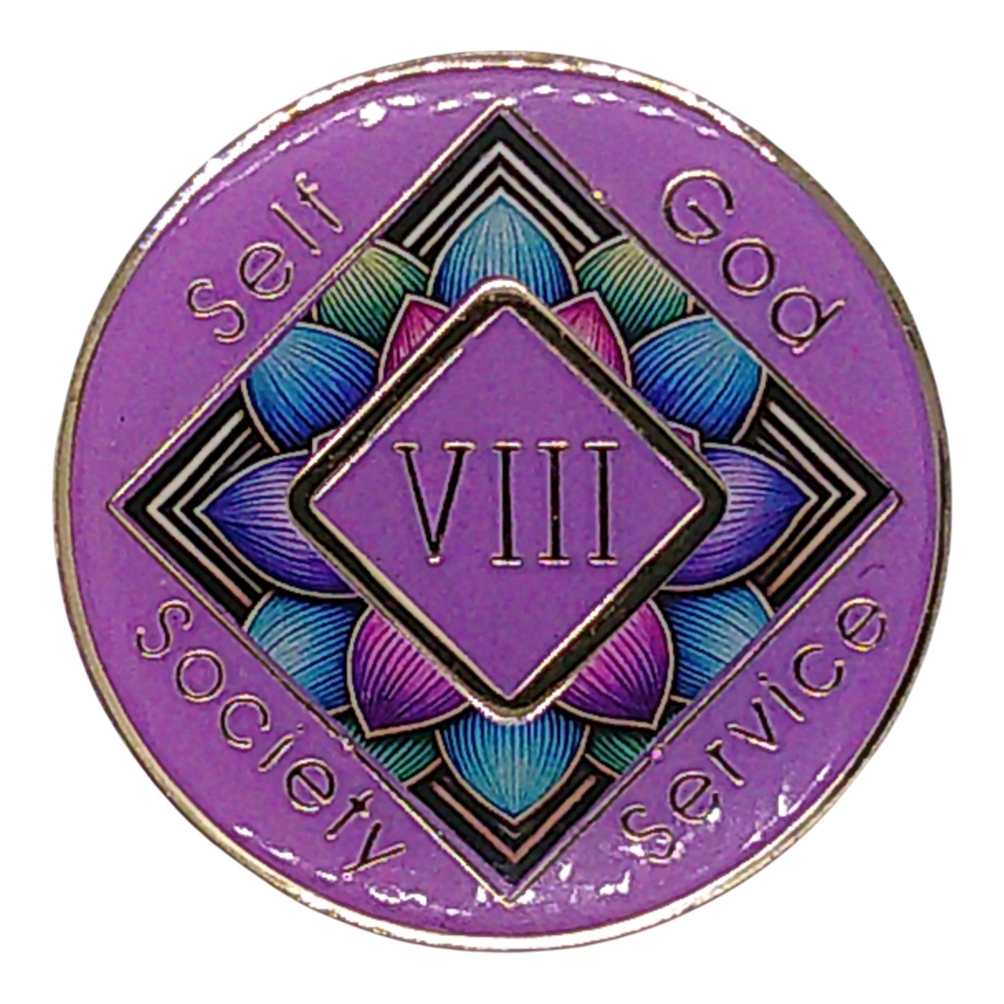 Lotus Flower NA Medallion – Narcotics Anonymous Sobriety Chip – Bronze Spiritual Recovery Token
