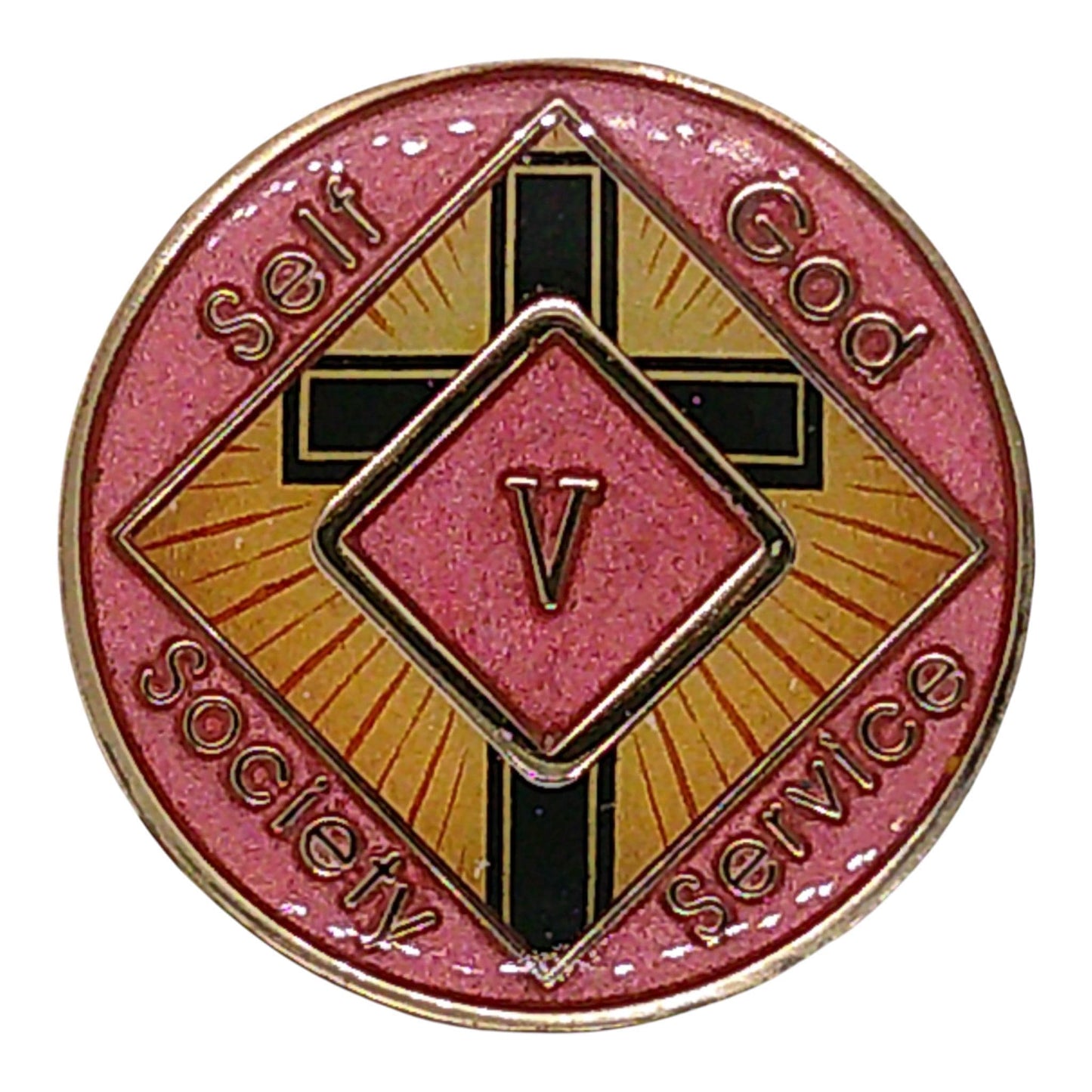 NA Medallion – Cross Design Recovery Coin, Milestone Gift, Resin Finish