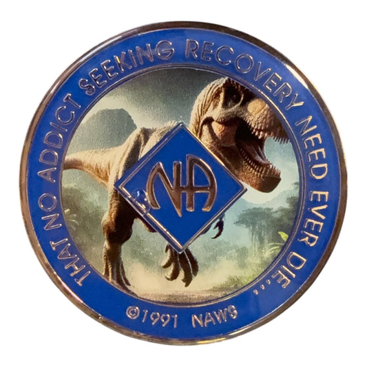 T-Rex NA Medallion: Narcotics Anonymous Recovery Chip | Bronze Sobriety Token