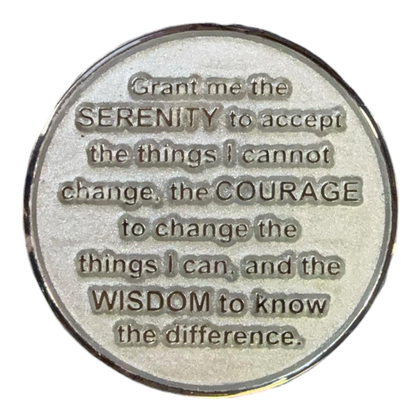 Eastern Dragon AA Medallion – Powerful Sobriety Chip with Serenity Prayer - Silver Finish