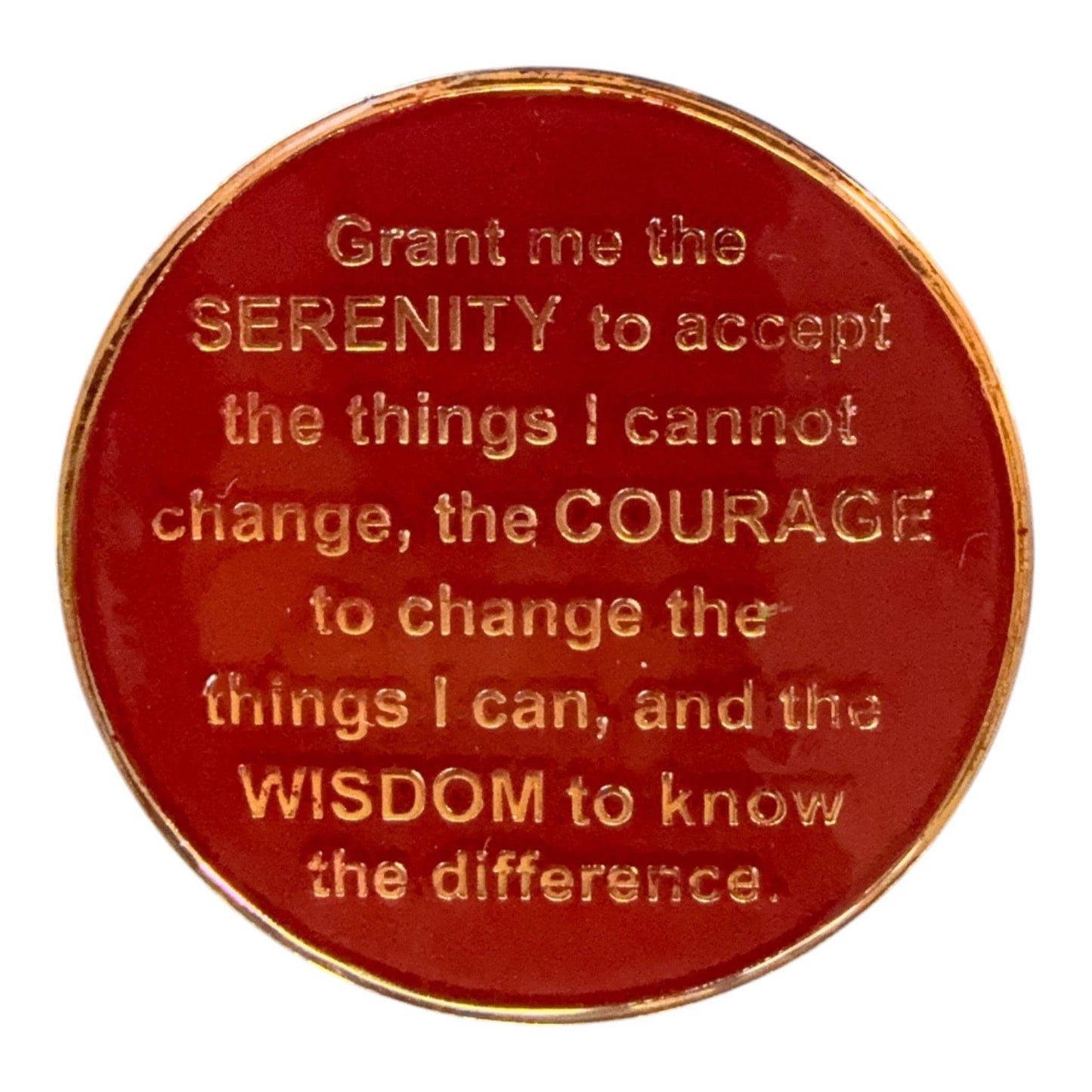 Christian Cross AA Sobriety Medallion – Faith-Based Recovery Chip with Serenity Prayer - Resin Finish