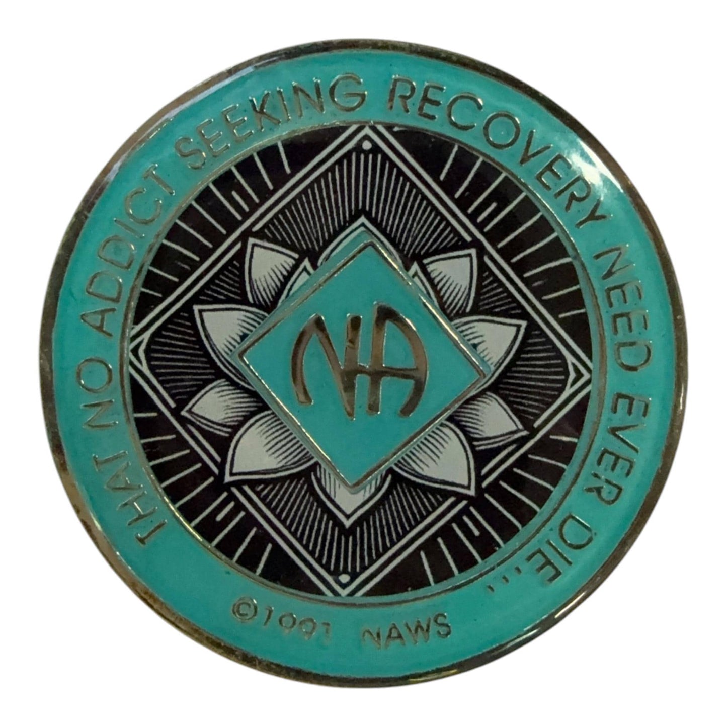 Custom NA Medallion: Personalized Sobriety Gift with Lotus