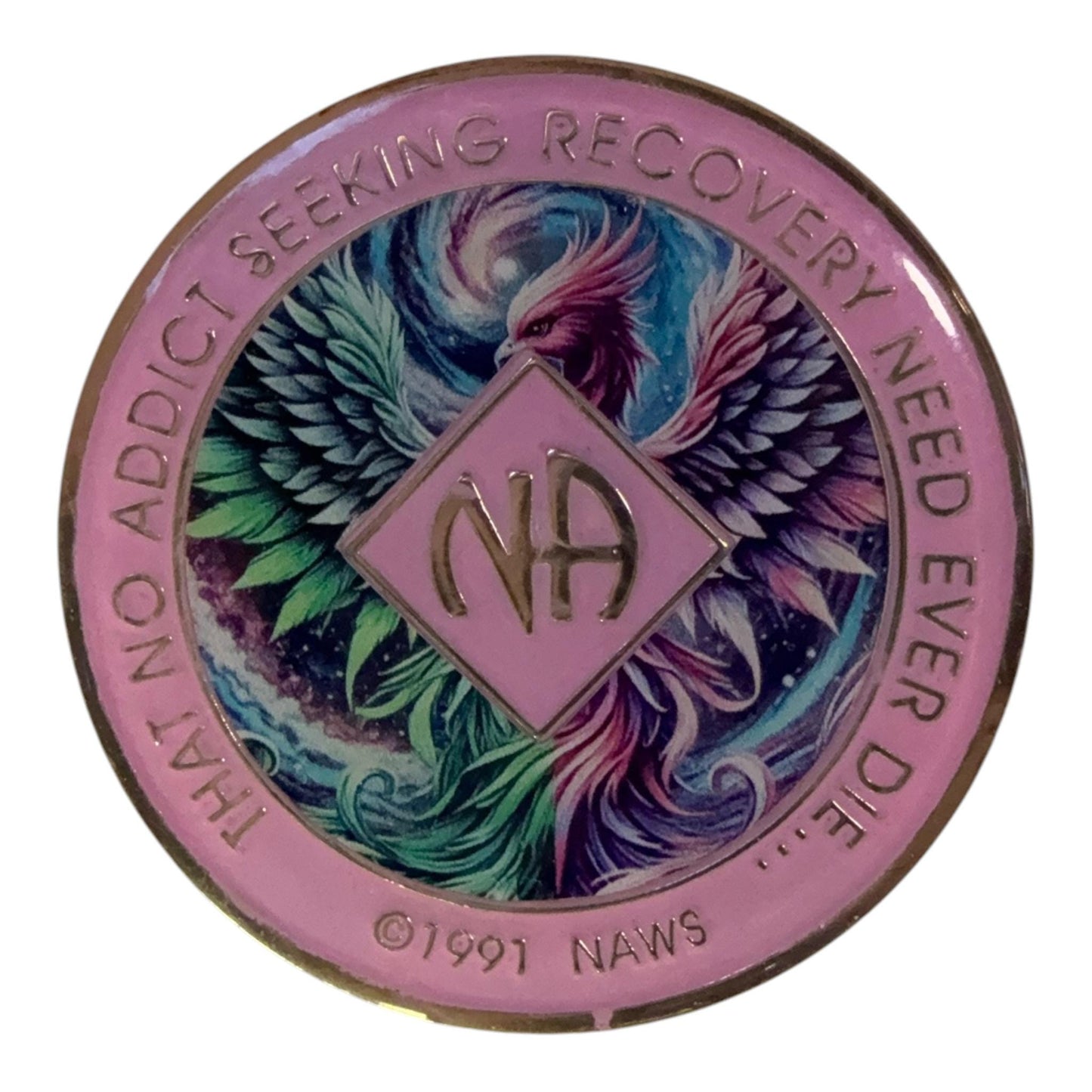 Phoenix Narcotics Anonymous Recovery Medallion | Bronze Sobriety Token