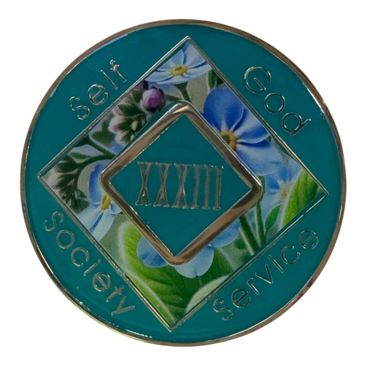 Forget Me Not Narcotics Anonymous Medallion | Custom NA Recovery Coin | Anniversary Milestone Chip