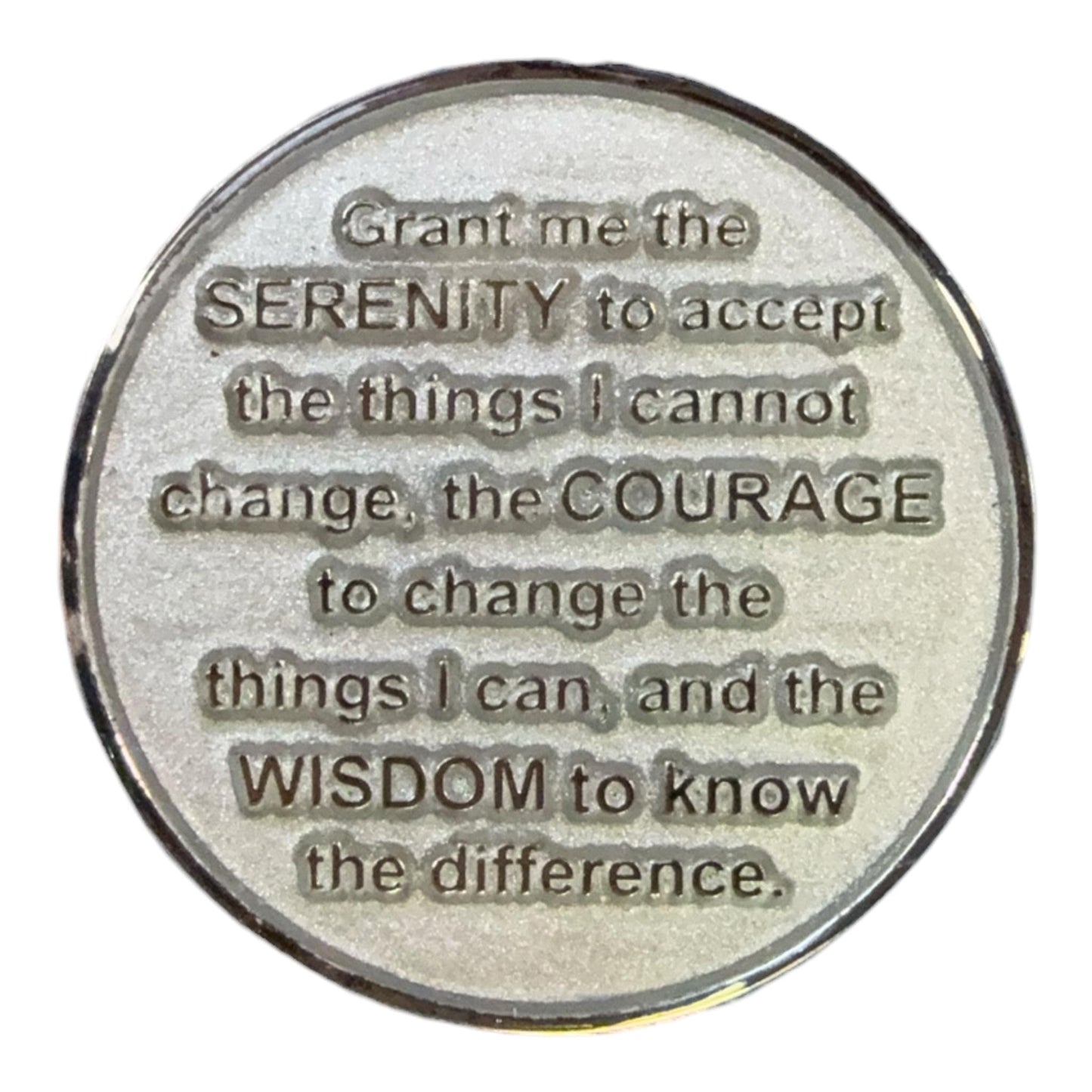 American Flag AA Recovery Medallion: Serenity Prayer Sobriety Token - Resin Finish