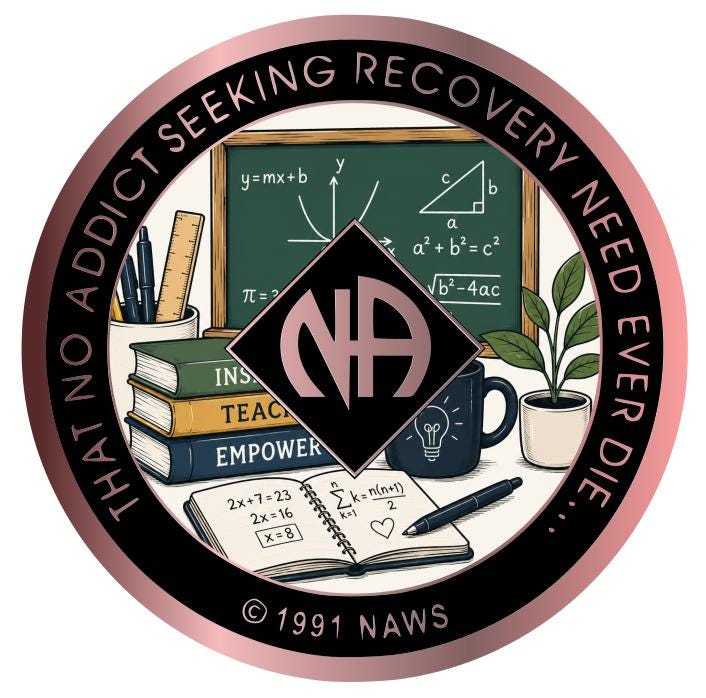 Math Teacher NA Recovery Medallion