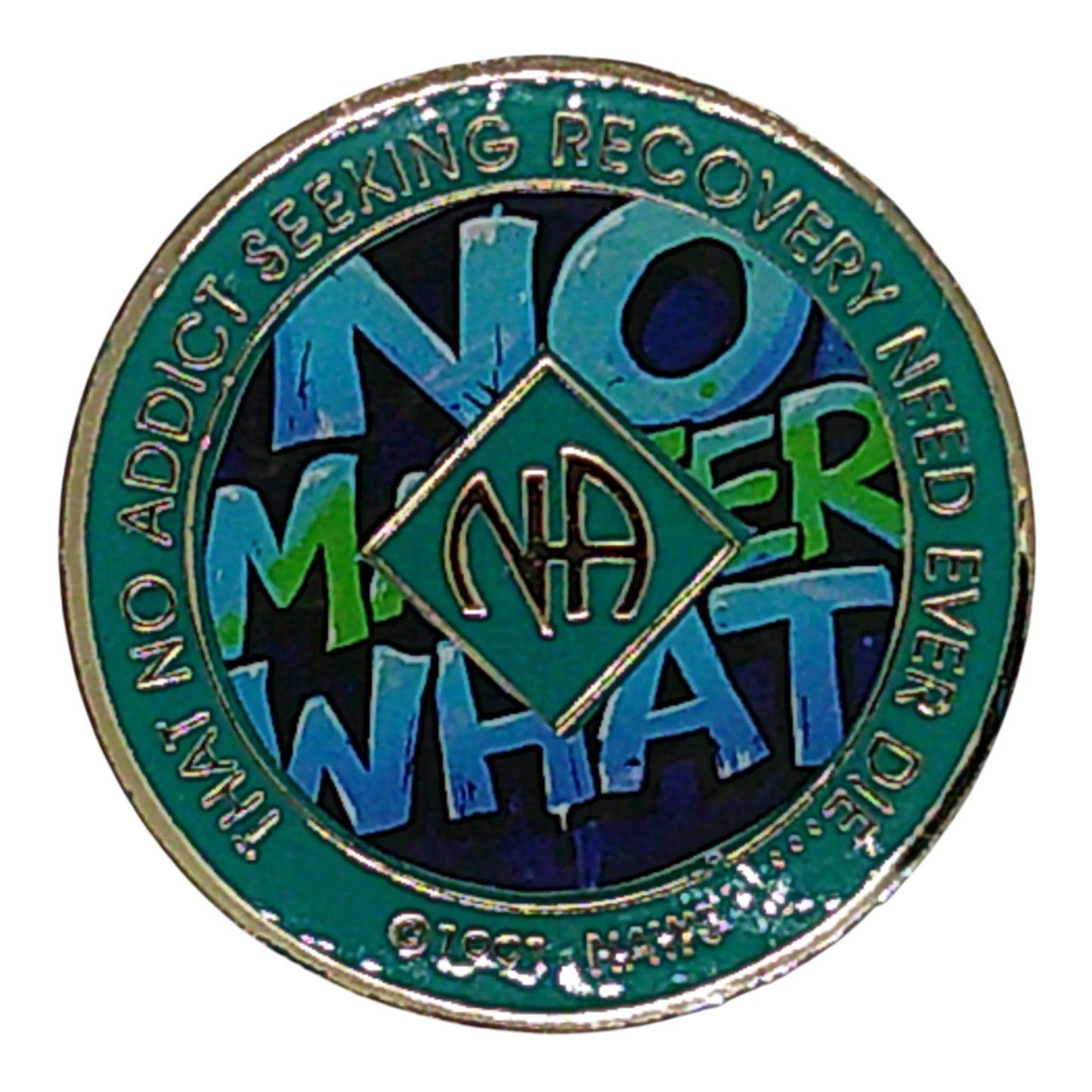 No Matter What NA Medallion: Bronze Narcotics Anonymous Recovery Chip
