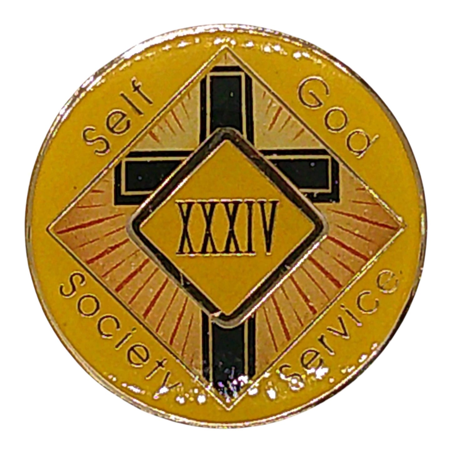 NA Medallion – Cross Design Recovery Coin, Milestone Gift, Resin Finish